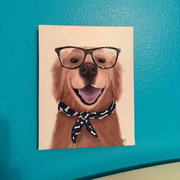 Dog with glasses wall art - Picture 1 of 2